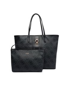 Guess Torebka Erenia HWSO78 38240 Szary. Szare shopper bag Guess, z aplikacjami, ze skóry, bez dodatków. Za 539,99 zł.