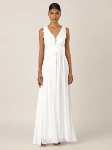 APART Sukienka w kolorze białym rozmiar: 36. Białe sukienki Apart, bez wzorów, z koronki, bez kołnierzyka, bez ramiączek, maxi. Za 187,99 zł.