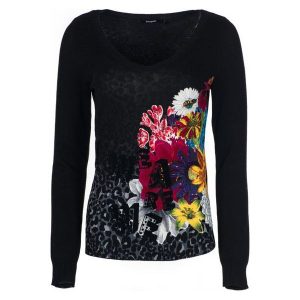 Desigual Sweter Damski Paty S, Czarny. Swetry klasyczne marki Desigual. W wyprzedaży za 238,00 zł.