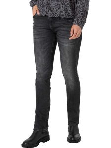 Timezone Dżinsy "Tahila" - Slim fit - w kolorze czarnym rozmiar: W27/L32. Czarne jeansy Timezone, z aplikacjami, z podwyższonym stanem. Za 158,10 zł.