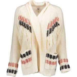 Kardigan w kolorze kremowo-koralowo-antracytowym. Białe kardigany marki Sport- & Streetwear, z dzianiny. W wyprzedaży za 227,95 zł.