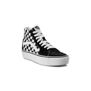 Buty Vans Checkerboard SK8-Hi Platform 2.0 Biały/Czarny. Czarne trampki Vans, bez wzorów, bez zapięcia. W wyprzedaży za 355,85 zł.
