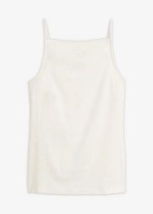 Top na cienkich ramiączkach, z prążkowanej bawełny organicznej. Zielone topy bonprix, bez wzorów, z bawełny, bez kołnierzyka, bez ramiączek. Za 27,99 zł.