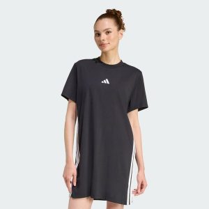 Sukienka Essentials 3-Stripes Tee. Białe sukienki ADIDAS, xl, bez wzorów, eleganckie, bez kołnierzyka, bez ramiączek, sportowe. Za 179,00 zł.