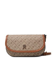 Tommy Hilfiger Torebka Th Monoplay Saddle Bag AW0AW19172 Beżowy jasny. Brązowe torebki klasyczne TOMMY HILFIGER, bez wzorów, ze skóry, bez dodatków. Za 649,99 zł.