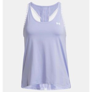Top damski Under Armour Knockout Tank. Białe koszulki sportowe Under Armour, bez wzorów, bez ramiączek. Za 104,99 zł.