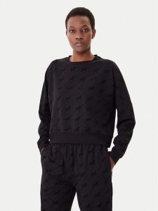 HUGO Bluza Lokky 50545210 Czarny Relaxed Fit. Czarne bluzy Hugo, s, bez wzorów, z bawełny, bez kaptura. Za 399,99 zł.