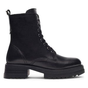 Trzewiki Lasocki. Czarne botki Lasocki, bez wzorów, bez obcasa, na płaskiej podeszwie, bez zapięcia. Za 239,99 zł.