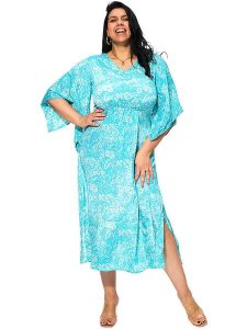 Aller Simplement Sukienka w kolorze turkusowo-białym rozmiar: 54-58. Białe sukienki Aller Simplement, na co dzień, bez wzorów, bez kołnierzyka, bez ramiączek, maxi, proste. Za 65,99 zł.