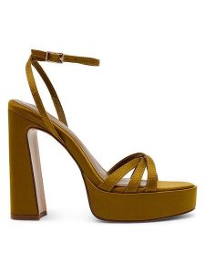 Steve Madden Sandały w kolorze khaki rozmiar: 41. Brązowe sandały Steve Madden, bez wzorów, z otwartym noskiem, bez obcasa, na koturnie, bez zapięcia. Za 241,56 zł.