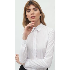 Klasyczna Koszula z Kołnierzykiem - Biała. Białe koszule Nife, xl, bez wzorów, z bawełny, bez kołnierzyka, bez ramiączek. Za 179,90 zł.