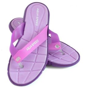 Japonki basenowe damskie Aqua Speed Bali. Czerwone klapki Aqua-Speed, bez wzorów, z materiału, bez obcasa. Za 36,99 zł.