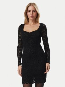 Guess Sukienka koktajlowa W6BK54 K6389 Czarny Slim Fit. Czarne kombinezony Guess, xs, z aplikacjami, z syntetyku, wizytowe, bez kołnierzyka, bez ramiączek. Za 445,99 zł.