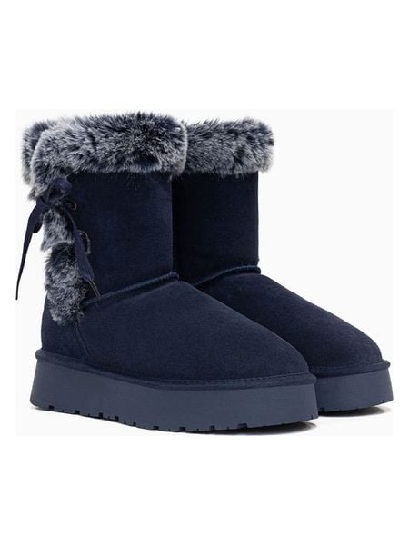 Gooce Skórzane kozaki zimowe "Alissa" w kolorze granatowym rozmiar: 39. Niebieskie kozaki Gooce, na zimę, bez wzorów, ze skóry, bez obcasa, na platformie, bez zapięcia. Za 226,77 zł.