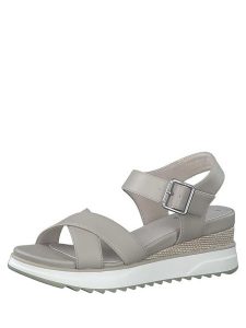 S.Oliver Sandały w kolorze beżowym na koturnie rozmiar: 41. Brązowe sandały s.Oliver, bez wzorów, z otwartym noskiem, bez obcasa, na koturnie, bez zapięcia. Za 90,48 zł.