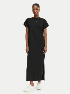 HUGO Sukienka codzienna Nalle_B 50540389 Czarny Regular Fit. Czarne kombinezony Hugo, xs, bez wzorów, z bawełny, bez kołnierzyka, bez ramiączek. Za 399,99 zł.