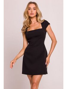 Made of emotion Sukienka w kolorze czarnym rozmiar: XL. Czarne sukienki Made Of Emotion, xl, bez wzorów, bez kołnierzyka, bez ramiączek, mini. Za 211,81 zł.