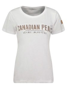 Canadian Peak Koszulka "Jolileak" w kolorze białym rozmiar: L. Białe bluzki Canadian Peak, l, bez wzorów, z bawełny, bez kołnierzyka, bez ramiączek. Za 70,24 zł.