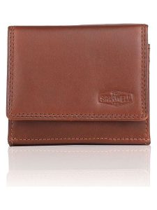 SPARWELL Skórzany portfel w kolorze jasnobrązowym - 10,5 x 9 x 2,5 cm rozmiar: onesize. Brązowe portfele SPARWELL, bez wzorów, z materiału. Za 65,99 zł.