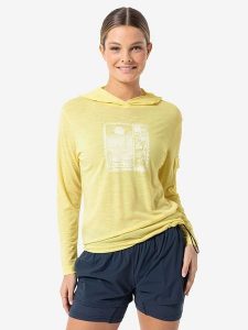 Super.natural Bluza "Stamp Light" w kolorze żółtym rozmiar: XS. Żółte bluzy super.natural, xs, bez wzorów, z wełny, z kapturem. Za 173,99 zł.