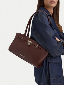 Nine West Torebka EO-GOLDEN FRAME-LDA9424 Brązowy. Brązowe torebki klasyczne Nine West, bez wzorów, ze skóry, bez dodatków. Za 279,99 zł.