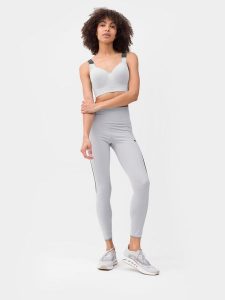 4F Legginsy do biegania szybkoschnące damskie S. Szare legginsy 4f, bez wzorów, z podwyższonym stanem. Za 169,99 zł.