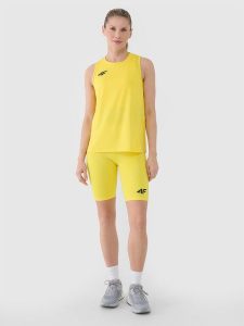 4F Legginsy kolarki treningowe damskie - żółte XS. Żółte legginsy 4f, bez wzorów, z dzianiny. Za 109,99 zł.