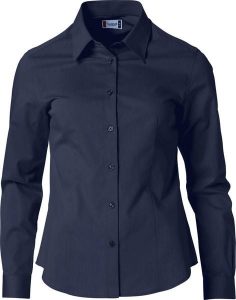 Clique Clare koszula damska z długim rękawem 100% bawełna – dark navy. Niebieskie koszule CLIQUE, m, bez wzorów, z bawełny, bez kołnierzyka, bez ramiączek. Za 212,53 zł.