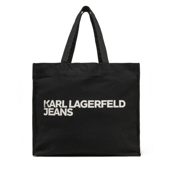 Torebka KARL LAGERFELD. Czarne shopper bag KARL LAGERFELD, bez wzorów, bez dodatków. Za 259,99 zł.