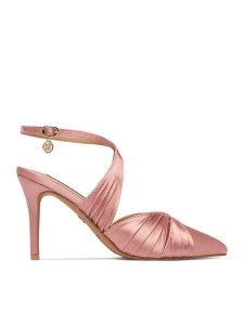 Nine West Szpilki CEO-259-73 02 Różowy. Czerwone szpilki Nine West, bez wzorów, z materiału, bez obcasa. Za 249,99 zł.