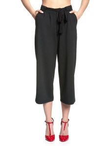 Pussy Deluxe Kuloty "Cherries" w kolorze czarnym rozmiar: XS. Czarne spodnie z wysokim stanem Pussy Deluxe, bez wzorów, z tkaniny, z podwyższonym stanem. Za 57,06 zł.