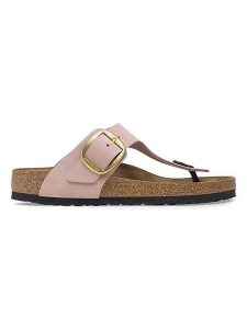 Birkenstock Skórzane japonki "Gizeh" w kolorze jasnoróżowym rozmiar: 38. Różowe klapki Birkenstock, bez wzorów, z otwartym noskiem, bez obcasa. Za 483,17 zł.
