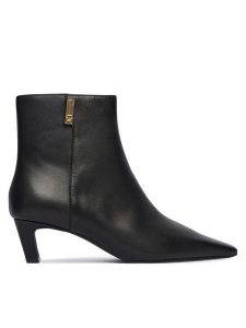 Tommy Hilfiger Botki Th Square Toe Kitten Bootie FW0FW08768 Czarny. Czarne botki TOMMY HILFIGER, bez wzorów, ze skóry, bez obcasa, na słupku, bez zapięcia. Za 519,99 zł.