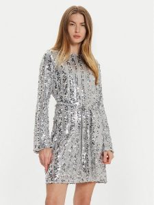 Vero Moda Sukienka koktajlowa Efa 10321447 Srebrny Regular Fit. Szare kombinezony Vero Moda, l, bez wzorów, z syntetyku, wizytowe, bez kołnierzyka, bez ramiączek. Za 189,99 zł.
