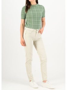 Blutsgeschwister Dżinsy - Slim fit - w kolorze kremowym rozmiar: XS. Brązowe jeansy Blutsgeschwister, z aplikacjami, z bawełny. Za 74,46 zł.