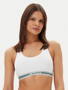 Lacoste Biustonosz top IF8167 Biały. Białe topy Lacoste, xs, bez wzorów, z bawełny, bez kołnierzyka, bez ramiączek. Za 89,99 zł.