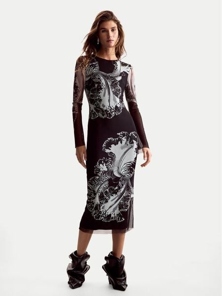 Desigual Sukienka codzienna Reims Lacroix 26SWVK53 Czarny Regular Fit. Czarne kombinezony Desigual, na co dzień, xs, bez wzorów, z syntetyku, bez kołnierzyka, bez ramiączek, proste. Za 489,99 zł.