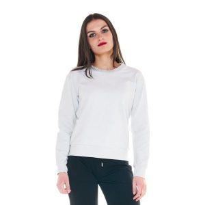 Bluza z bawełna z ściągacze na co dzień na siłownię. Szare bluzy LEONE 1947 APPAREL, bez wzorów, z bawełny, bez kaptura. W wyprzedaży za 124,24 zł.
