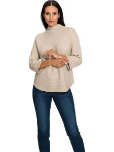 Heine Sweter w kolorze beżowym rozmiar: 48. Brązowe swetry oversize Heine, bez wzorów, prążkowane, bez ramiączek. Za 74,46 zł.