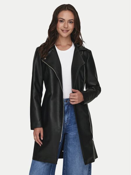JDY Kurtka z imitacji skóry Yetta 15328148 Czarny Regular Fit. Czarne kurtki JDY, m, bez wzorów, ze skóry, bez kaptura. Za 329,99 zł.