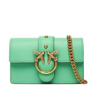 Torebka PINKO. Zielone torebki wieczorowe Pinko, bez wzorów, bez dodatków. Za 519,99 zł.