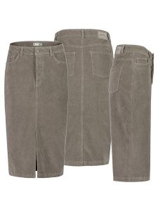 Eight2Nine Spódnica sztruksowa w kolorze szarobrązowym rozmiar: XS. Brązowe spódnice Eight2Nine, na co dzień, xs, z aplikacjami, ze skóry, klasyczne, midi. Za 86,99 zł.