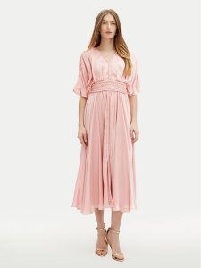 Guess Sukienka wieczorowa W5PK1O WHHF0 Różowy Regular Fit. Czerwone kombinezony Guess, s, z aplikacjami, z syntetyku, wizytowe, bez kołnierzyka, bez ramiączek. Za 499,99 zł.