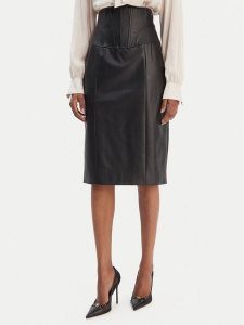 Bardot Spódnica z imitacji skóry Henley 60225SB Czarny Slim Fit. Czarne spódnice Bardot, bez wzorów, ze skóry. Za 489,99 zł.