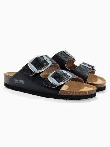 BACKSUN Klapki "Londrina" w kolorze czarnym rozmiar: 38. Czarne klapki Backsun, bez wzorów, z otwartym noskiem, bez obcasa. Za 130,99 zł.