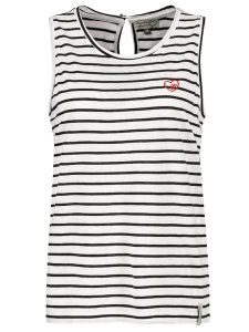 Eight2Nine Top w kolorze czarno-białym rozmiar: L. Białe topy Eight2Nine, l, bez wzorów, z bawełny, bez kołnierzyka, bez ramiączek. Za 47,94 zł.