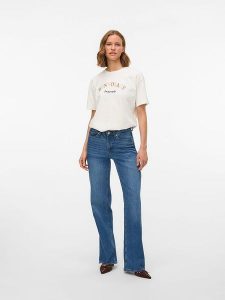 Vero Moda Koszulka w kolorze białym rozmiar: XS. Białe bluzki Vero Moda, xs, bez wzorów, z bawełny, bez kołnierzyka, bez ramiączek. Za 41,79 zł.