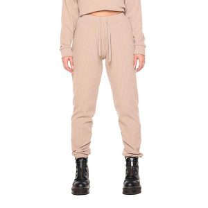 Spodnie dresowe miękki z sznurek regulacyjny na co dzień. Brązowe spodnie dresowe LEONE 1947 APPAREL, bez wzorów, z bawełny. W wyprzedaży za 124,24 zł.