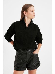 Trendyol Sweter w kolorze czarnym rozmiar: S. Czarne swetry oversize Trendyol, s, bez wzorów, prążkowane, bez ramiączek. Za 83,42 zł.