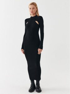 Hugo Sukienka dzianinowa 50493747 Czarny Slim Fit. Czarne kombinezony Hugo, xs, bez wzorów, z dzianiny, bez kołnierzyka, bez ramiączek. Za 659,00 zł.